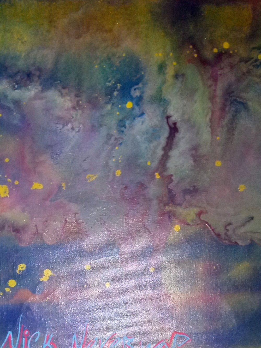 Original Art - Color-Shift Abstract Canvas Art in Purple, Blue, Green and Gold